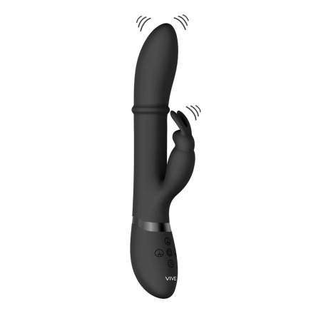 VIVE Halo Ring Rabbit Dual Stimulation Device Black Silicone IPX7