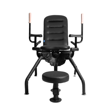 Ouch! Multi-Position Adjustable Steel Chair for Advanced Roleplay, Black