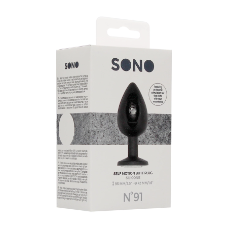 SONO Model No.91 Intimate Silicone Plug with Movement System 9.5cm Black