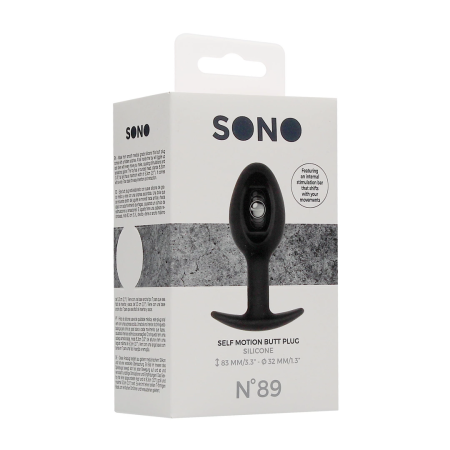 SONO No.89 Silicone Plug with Kinetic Ball, 8.3 cm, Black