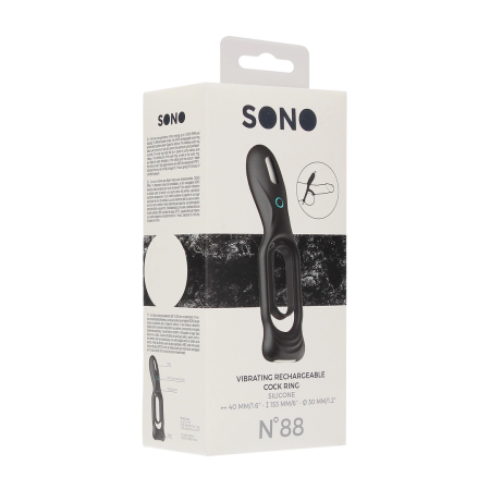 SONO No.88 Rechargeable Dual-Motor Intimate Ring Black 15.3cm