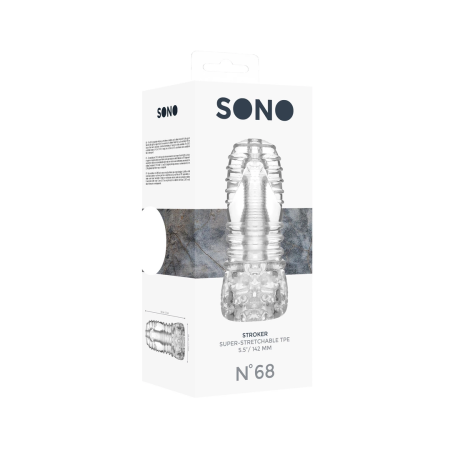 SONO No.68 Textured Intimate Device, Black, 15cm, Stretchable TPE