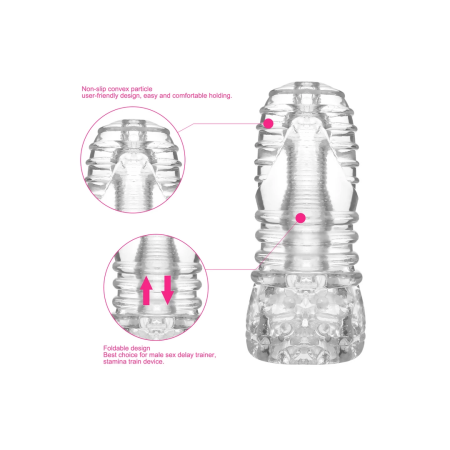 SONO No.68 Textured Intimate Device, Black, 15cm, Stretchable TPE