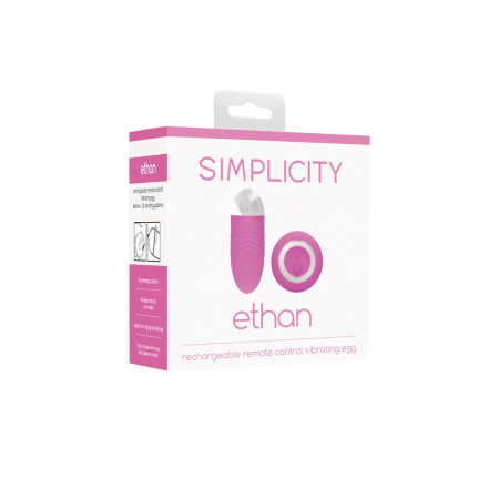 Ethan Wireless Vibrating Egg - Remote Control, 36 Modes, Silicone, Black
