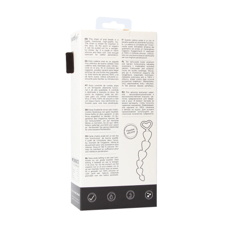 EasyToys Silicone Flexible Intimate Bead Chain Black 100% Silicone