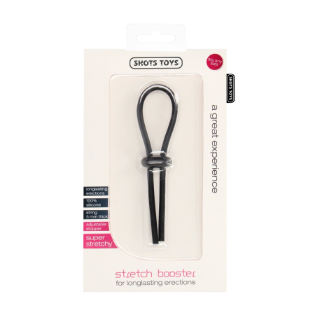 SHOTS Stretch Booster Adjustable Silicone Black Ring System