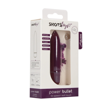 Shots Power Bullet Mini Vibrator 10 Modes Waterproof Black