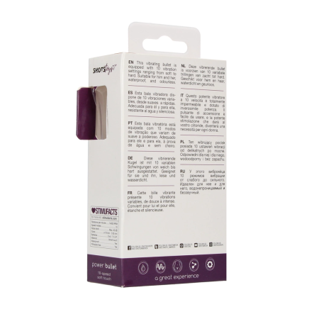 Shots Power Bullet Mini Vibrator 10 Modes Waterproof Black