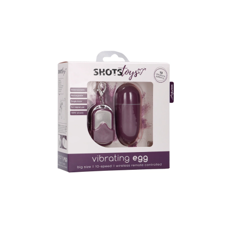 Senza Vibrating Egg L Purple - 10-Mode Wireless Remote System