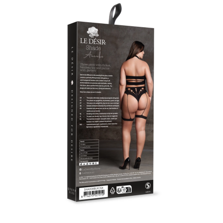 Ananke XII Plus Size 3-Piece Set: Choker, Bandeau Top & Garters