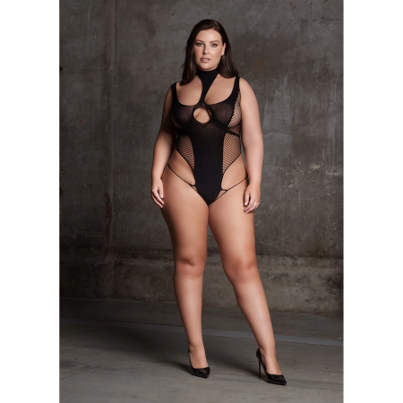 Casmir Cyllene XLVIII Plus Size Bodysuit with Turtleneck Black
