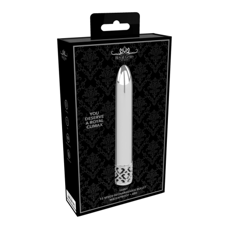 Shiny F-1 Powerful Rechargeable Vibrator, Slim Metallic Design