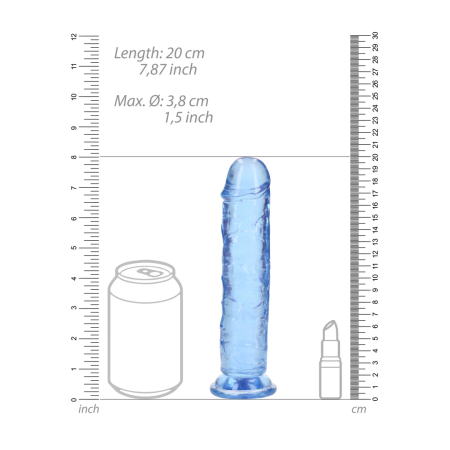 REALROCK Crystal Clear 7.9'' Intimate Model with Suction Base Transparent