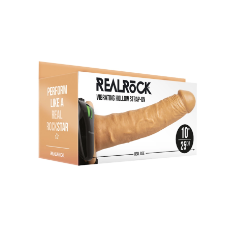 RealRock Vibrating Hollow Strap-On 24.5 cm Adjustable Intimate System