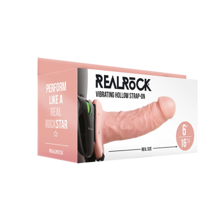 RealRock Vibrating Hollow Strap-On 15.5 cm - Adjustable Comfort System