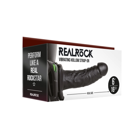 RealRock Vibrating Hollow Strap-On 15.5 cm Adjustable Intimate System