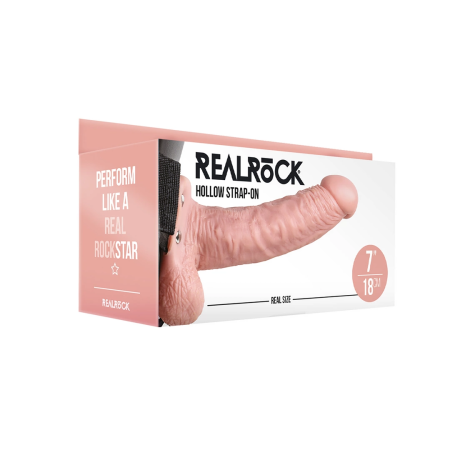 RealRock Hollow Strap-On System 18 cm with Anatomical Shape and Balls