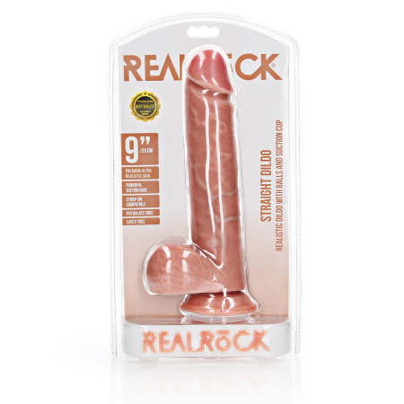RealRock Intimate Machine 23cm - Straight Model with Suction Base, Natural Tone