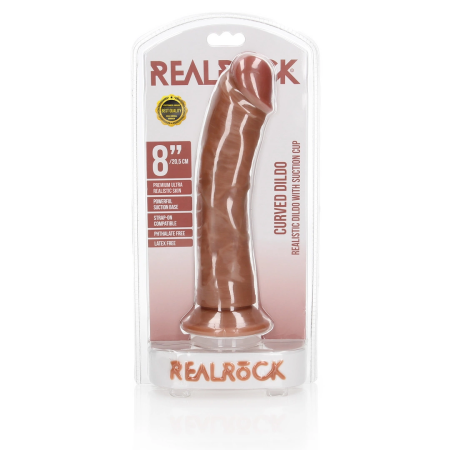 RealRock Silicone Curved Model 20.5 cm with Suction Cup, Natural Beige