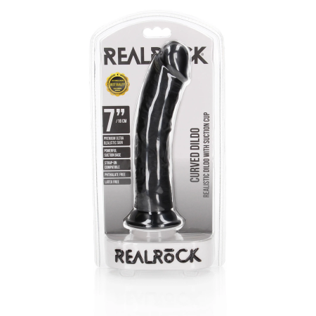 RealRock Curved Intimate Model with Suction Base 18 cm Beige