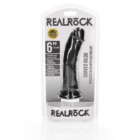 RealRock Curved Silicone Model 6" with Suction Cup, Beige, 15.5 cm