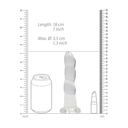 RealRock Crystal Clear Intimate Model 17 cm with Suction Cup Base