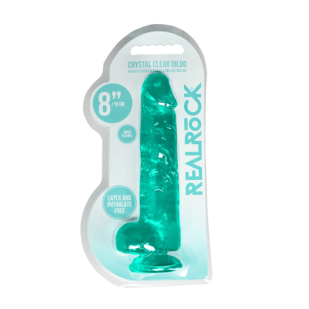 REALROCK Crystal Clear 21 cm Intimate Model with Suction Cup Balls
