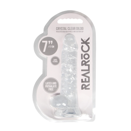 RealRock Crystal Clear 7" Intimate Device with Suction Cup Transparent