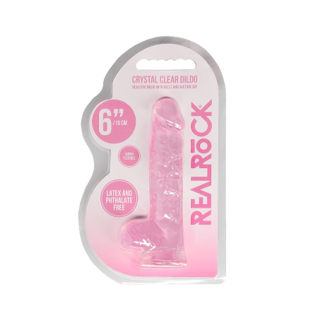 REALROCK Crystal Clear 6'' Intimate Model with Base - 15 cm Transparent