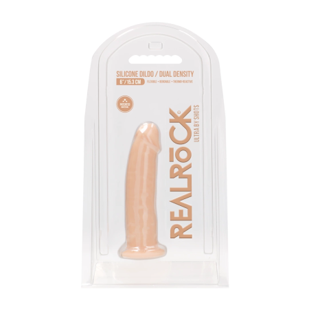 REALROCK Ultra Silicone Model 6 Thermo Reactive 15 cm - Suction Base, Brown