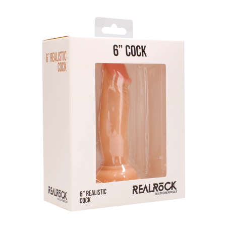 RealRock Intimate Model 15 cm - Anatomical Rubber Form with Suction Base, Beige