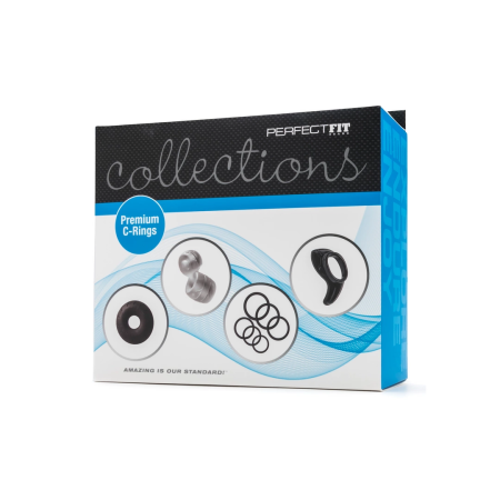 Perfect Fit Premium C-Rings Set - Silicone Variety, 6 Sizes, Black