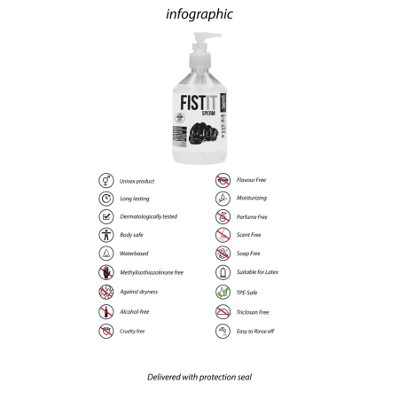 Fist It Water-Based Lubricant 500ml - Transparent, Neutral Formula