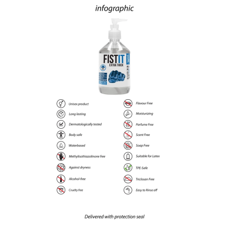 Fist It Extra Thick Water-Based Lubricant 500ml - Long-Lasting Formula