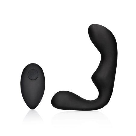 OUCH! Black Pointed Vibrating Prostate Device with Remote, Silicone