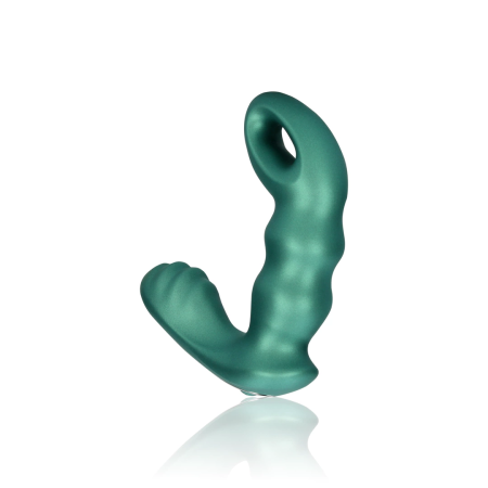OUCH! Beaded Vibrating Prostate Device Metallic Green with Remote