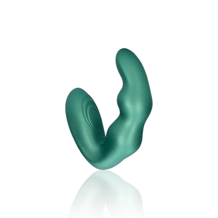 OUCH! Vibrating Remote-Control Intimate Device Metallic Green Silicone