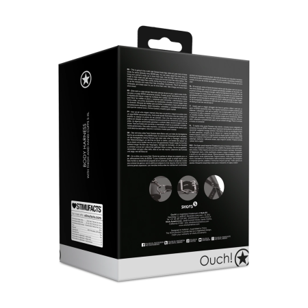 EasyToys Adjustable Body Harness with Thigh & Hand Cuffs Black