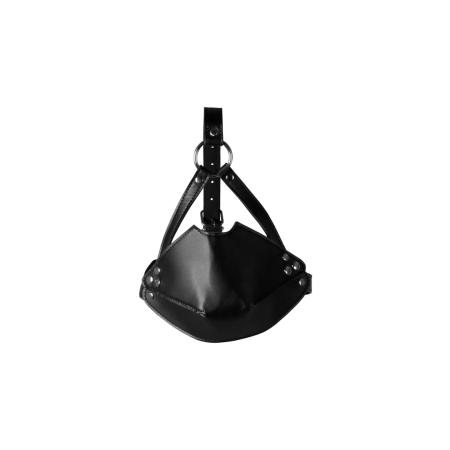 Ouch! Head Harness PU Leather with Adjustable Ball Gag - Black