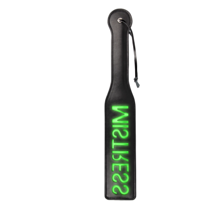 OUCH! Mistress Paddle Glow in the Dark - Neon Green Impact Accessory