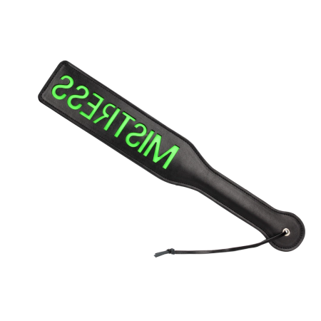 OUCH! Mistress Paddle Glow in the Dark - Neon Green Impact Accessory