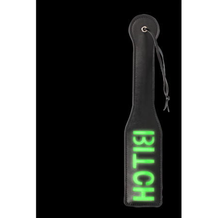 OUCH! Glow in the Dark Paddle - Fluorescent Green Bondage Accessory