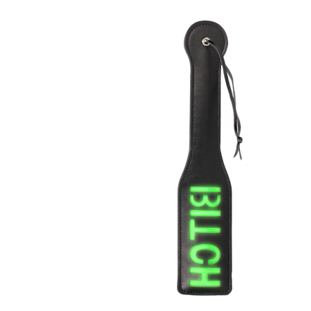 OUCH! Glow in the Dark Paddle - Fluorescent Green Bondage Accessory
