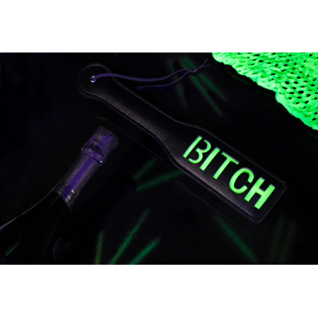 OUCH! Glow in the Dark Paddle - Fluorescent Green Bondage Accessory