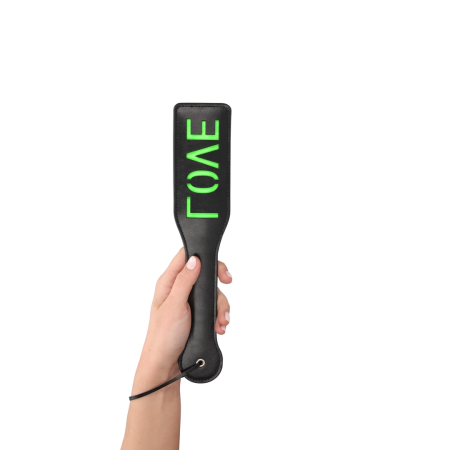 Ouch! Glow in the Dark Love Paddle - Luminous Bondage Accessory