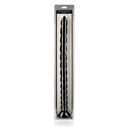 OUCH! Stacked Flexible Anal Snake 50 cm - Silicone, Suction Cup, Black