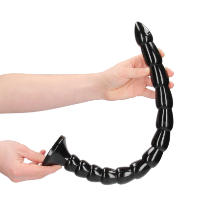 OUCH! Stacked Flexible Anal Snake 50 cm - Silicone, Suction Cup, Black