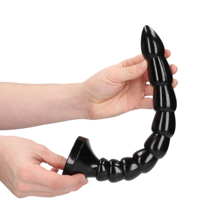 OUCH! Stacked Anal Snake 12'' Flexible Silicone Depth Trainer Black