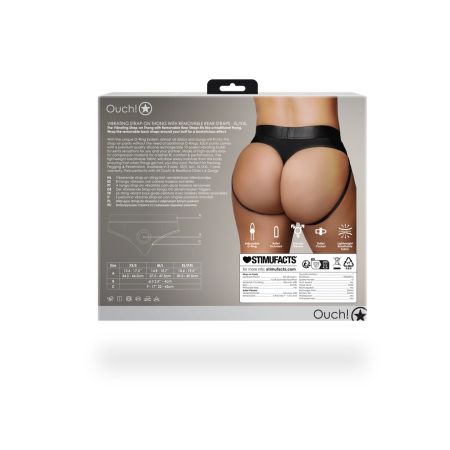 Shots Vibrating Strap-On Briefs Removable Rear Straps XL/XXL Black