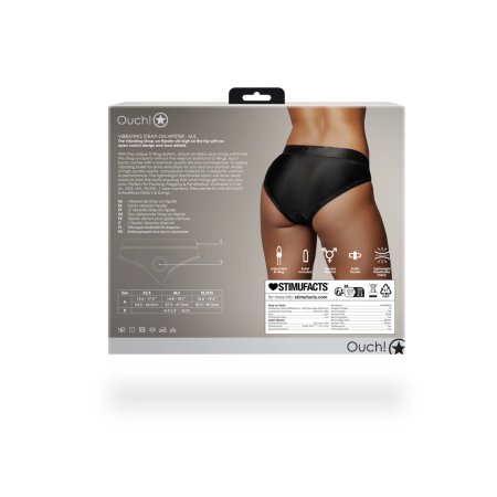 Loving Joy Vibrating Hipster Harness M/L Black - Lace Open Design & Bullet